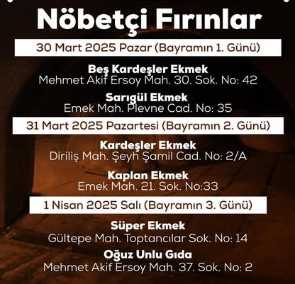 Sivas’ta Ramazan Bayramı boyunca hizmet veren nöbetçi fırınlar