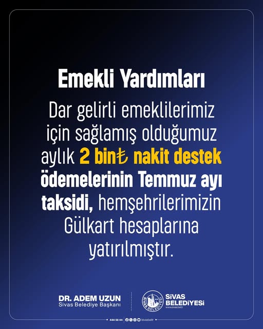 Sivas Belediyesinden Dar Gelirli Ailelere Destek Başladı