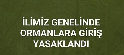 Sivas’ta Ormanlık Alanlara Giriş Yasaklanmıştır