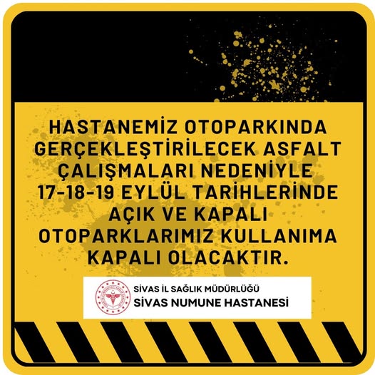 Sivas Numune Hastanesinde Otopark Çalışması