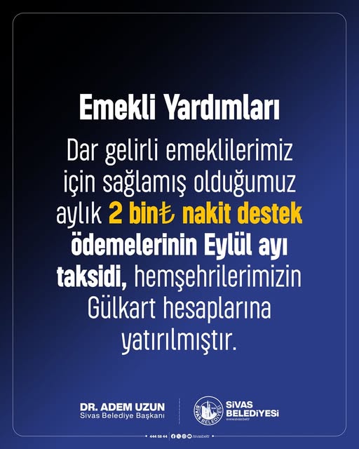 Sivas’ta Gül Kart Ödemeleri Hesaplara Yatırılırdı