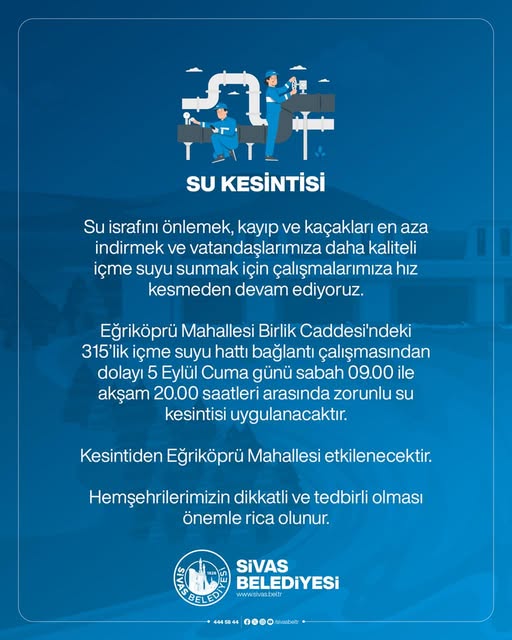 Sivas’ta Su Kesintisi