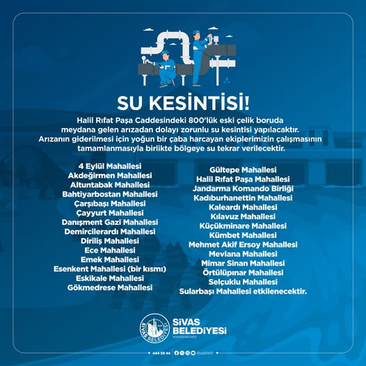 Sivas’ta Su Kesintisi