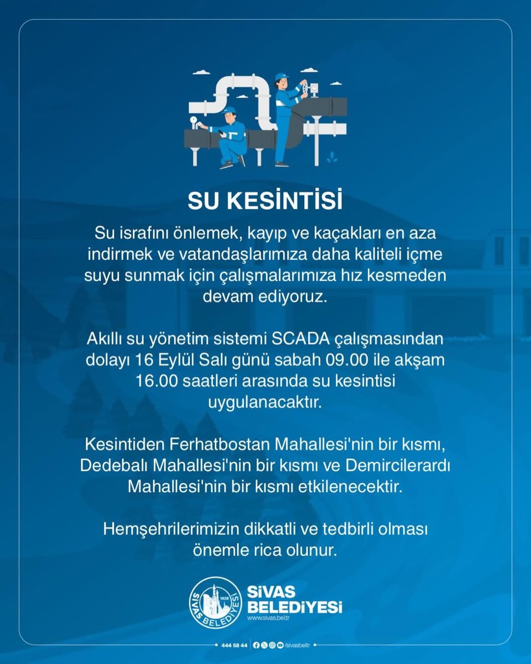 Sivas’ta Su Kesintisi