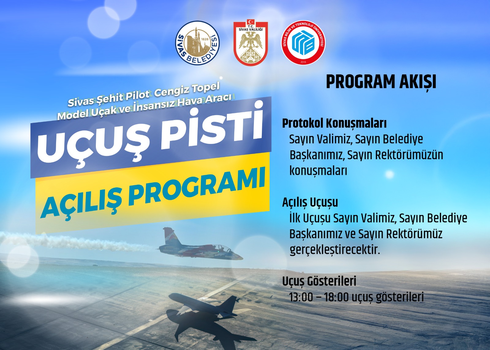 Sivas’ta Cengiz Topel İHA ve Model Uçak Pisti Açılıyor