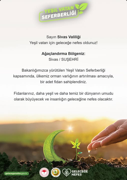 Bu Topraklarla Buluşturulan Her Fidan, Sadece Toprağa Değil; Kalplere Tutunuyor.