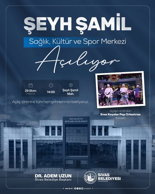 Sivas’ta Şeyh Şamil Sağlık, Kültür ve Spor Merkezini Hizmete Açılıyor