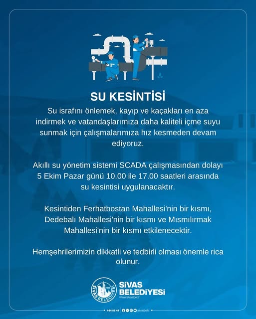 Sivas’ta Su Kesintisi