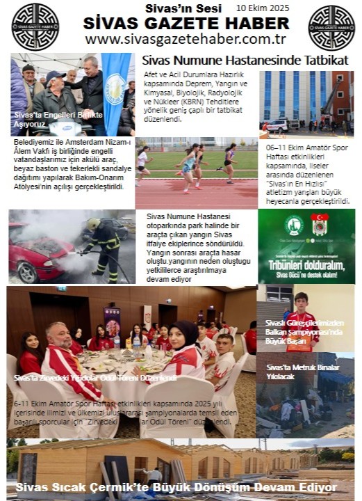 Sivas Gazete Haber 10 ekim 2025