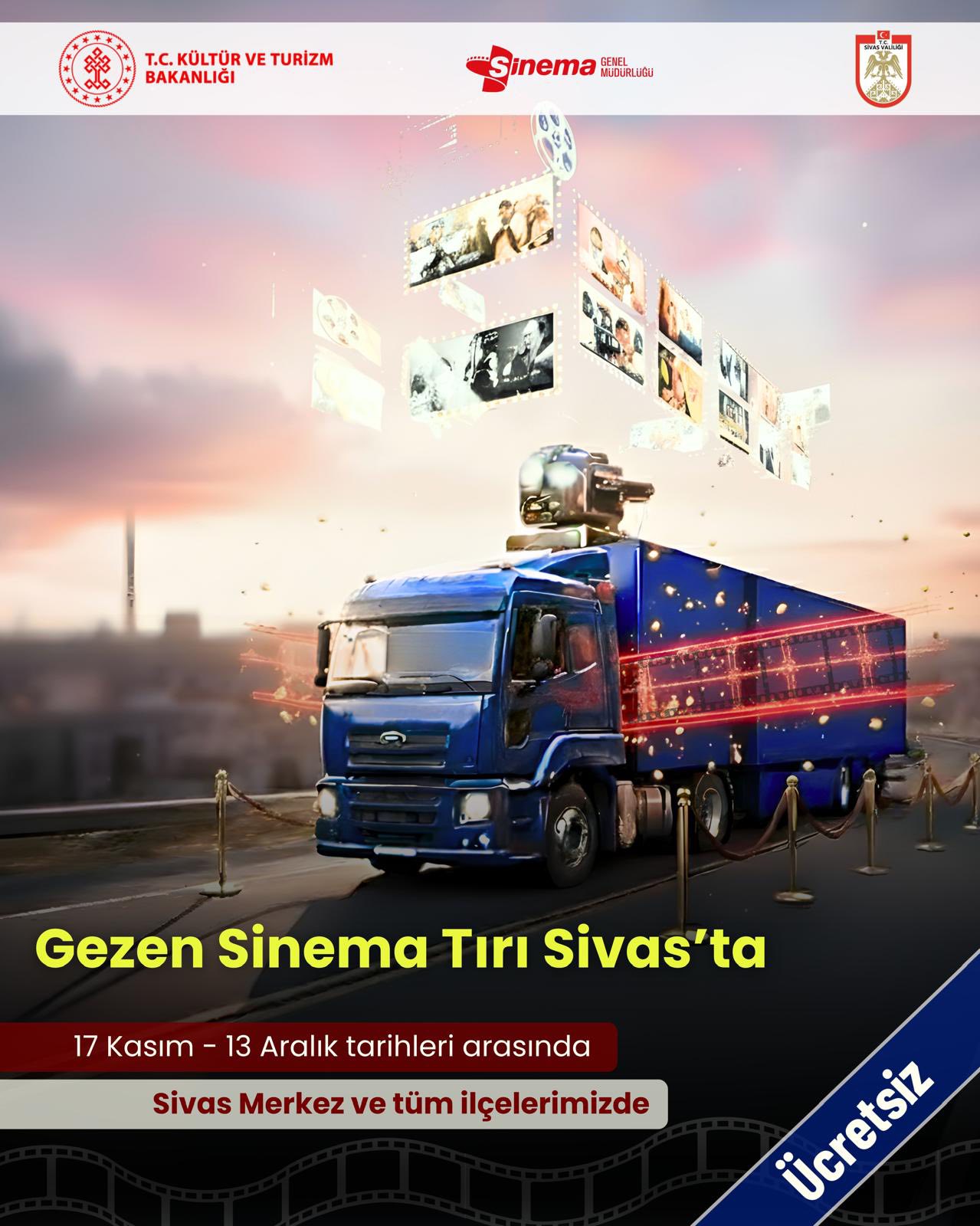 Gezen Sinema Tırı Sivas’ta