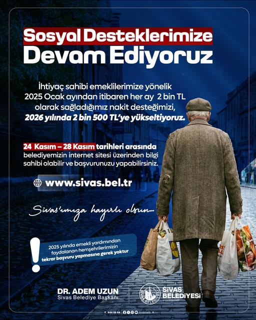 Sivas Belediyesinden Dar Gelirlilere Yardım