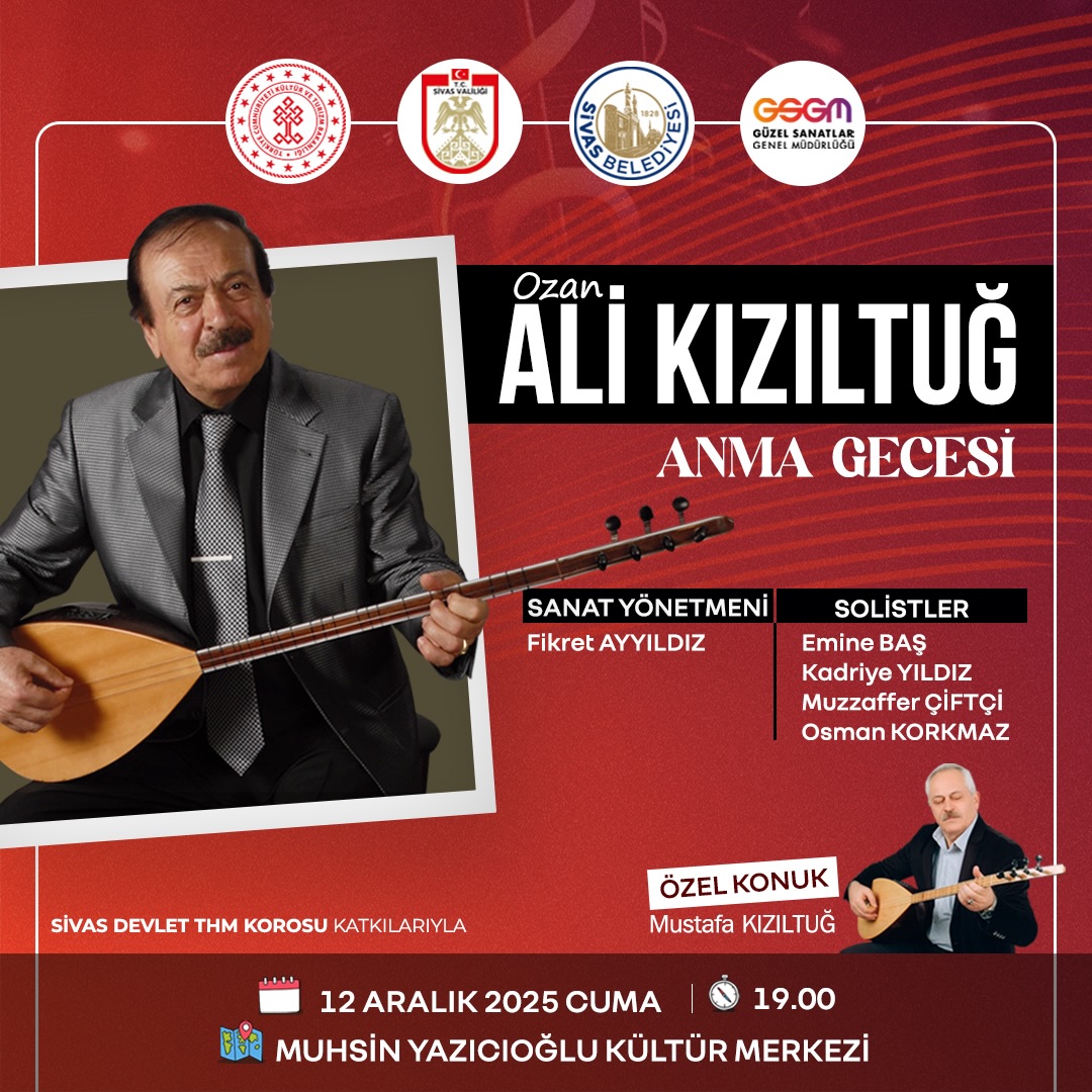 Sivas’ta Ozan Ali Kızıltuğ Anma Gecesi