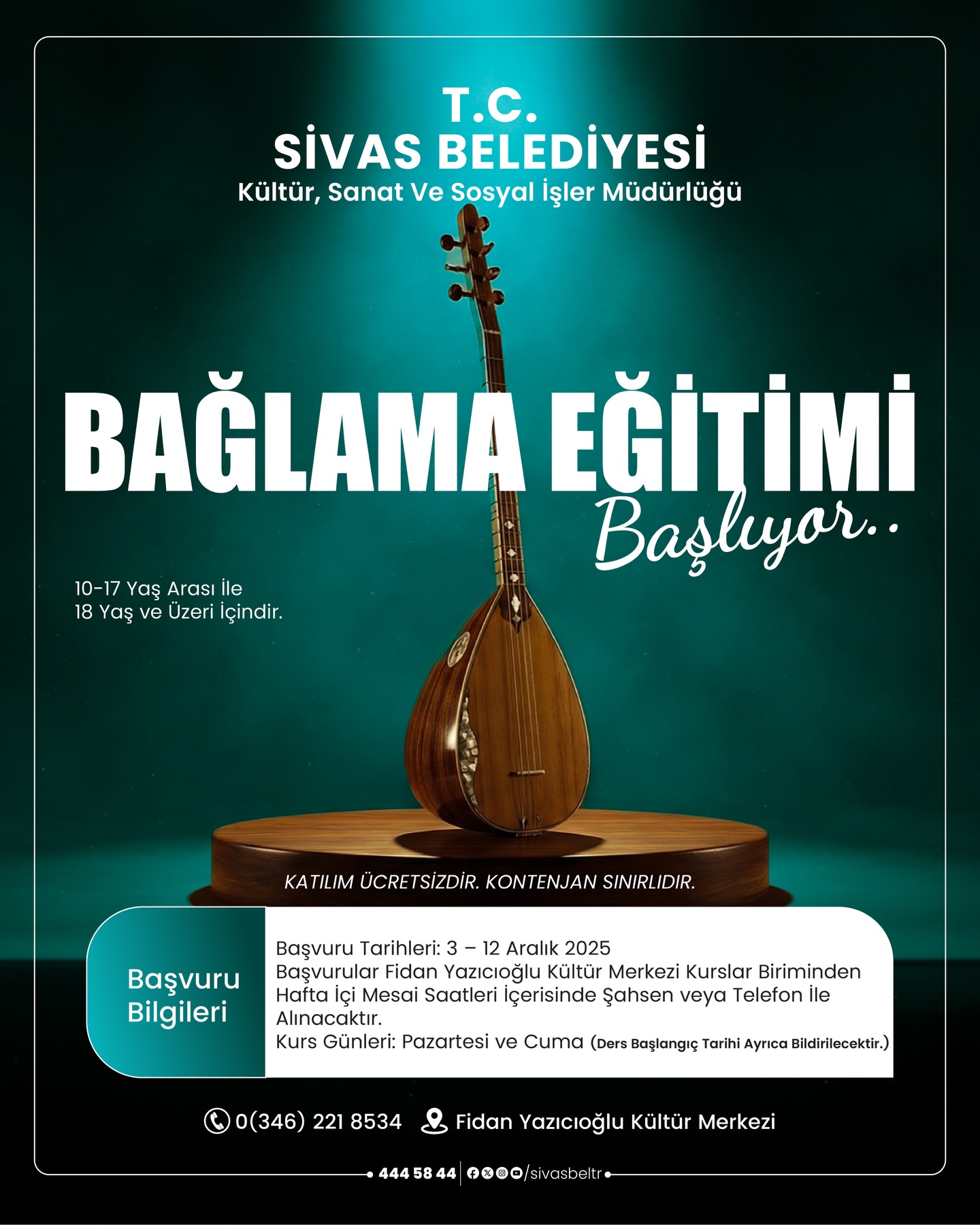 Sivas’ta Sanatla, Müzikle, Halk Oyunlarıyla Buluşma Zamanı..