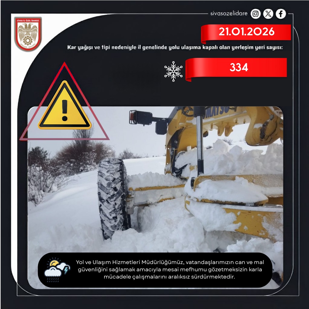 21.01.2026 Sivas’ta Karla Mücadele