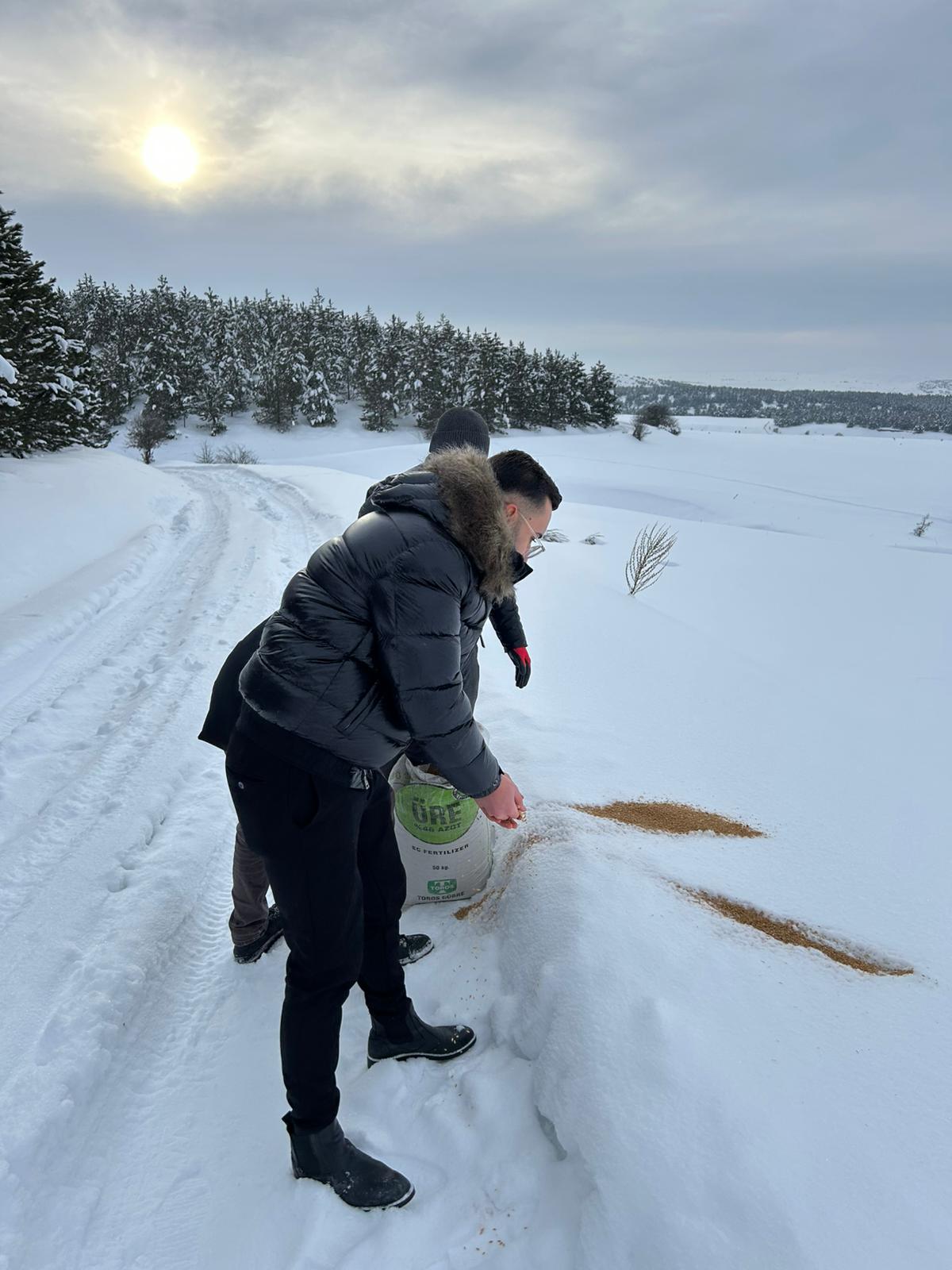 Cumhuriyet Üniversitesi Veteriner Fakültesinden Yabani Hayvanlar İçin Doğaya Yem Desteği