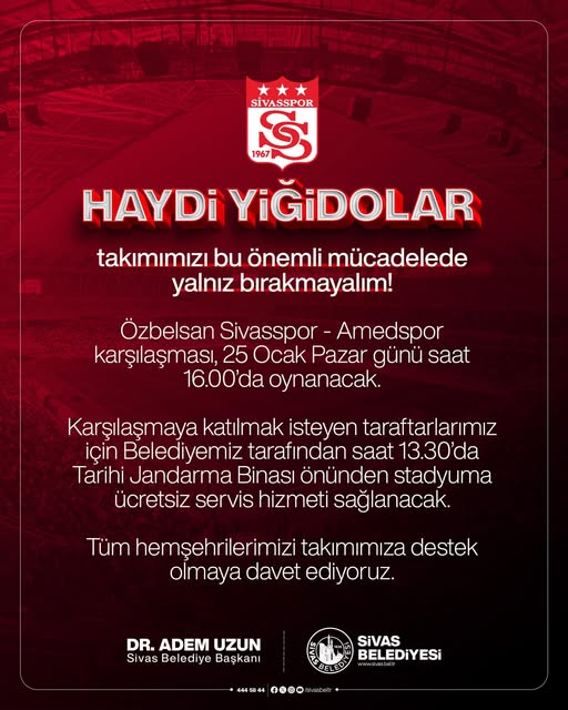Haydi Sivaslı Yiğidolar, Sivasspor’u Bu Önemli Karşılaşmada Yalnız Bırakmayalım