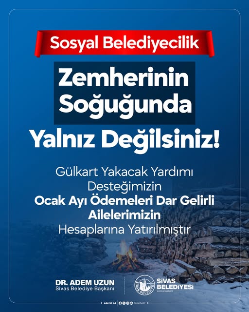 Sivas Belediyesinden Sosyal Destek