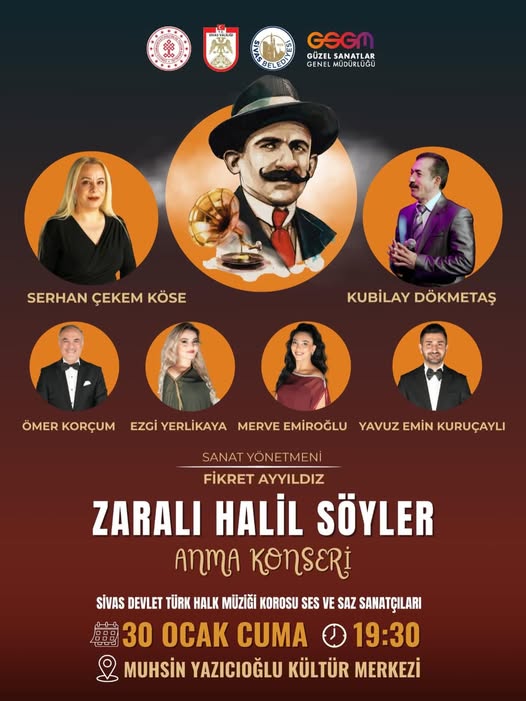 Türk Halk Müziğimizin Güçlü Sesi Zaralı Halil Söyler, Anma Konseriyle Yad Ediliyor.