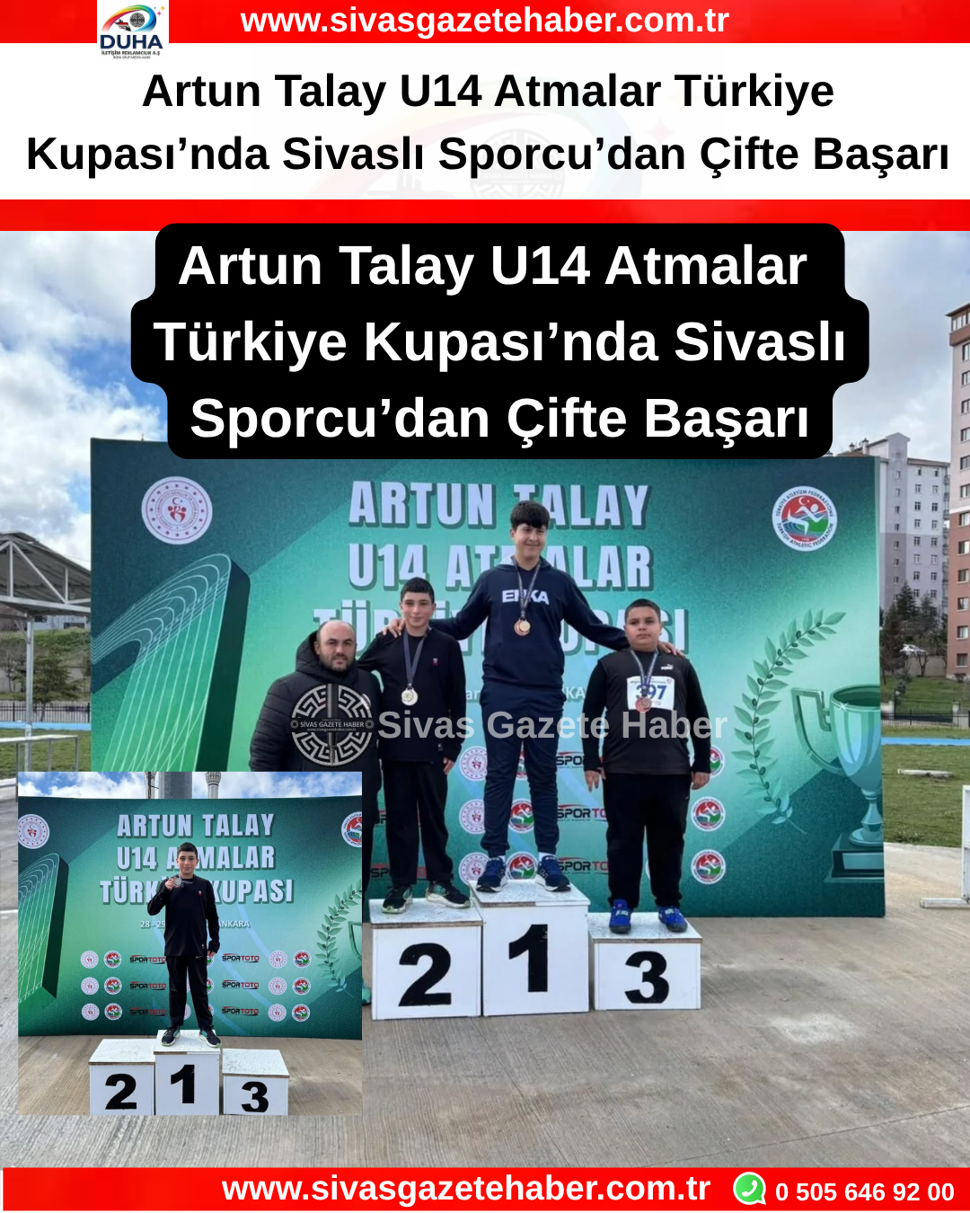Artun Talay U14 Atmalar Türkiye Kupası’nda Sivaslı Sporcu’dan Çifte Başarı