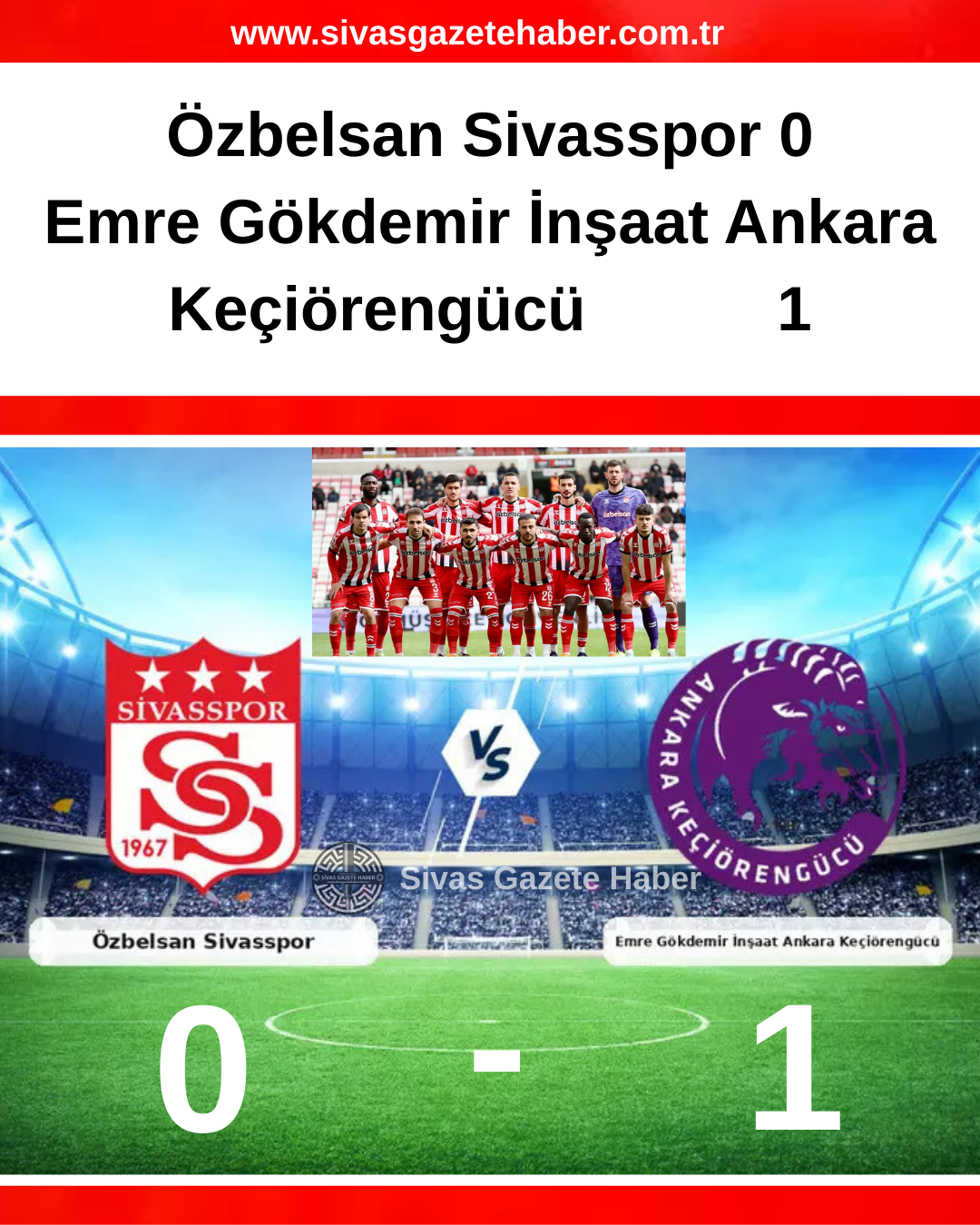 Özbelsan Sivasspor 0 Emre Gökdemir İnşaat Ankara Keçiörengücü 1