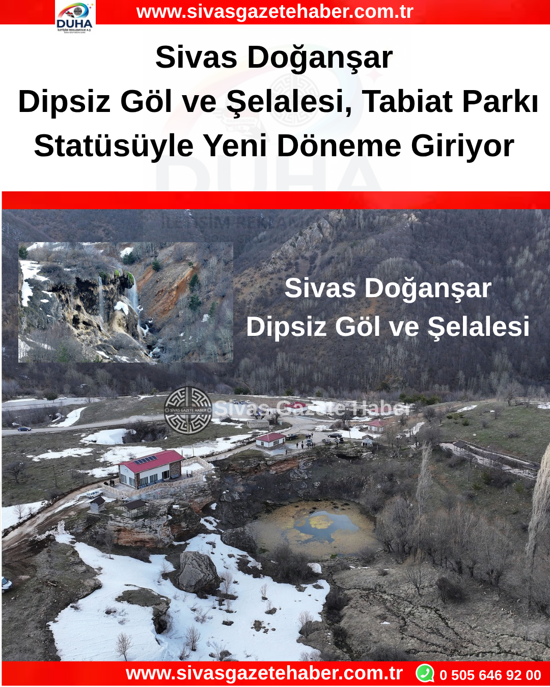 Sivas Doğanşar Dipsiz Göl ve Şelalesi, Tabiat Parkı Statüsüyle Yeni Döneme Giriyor