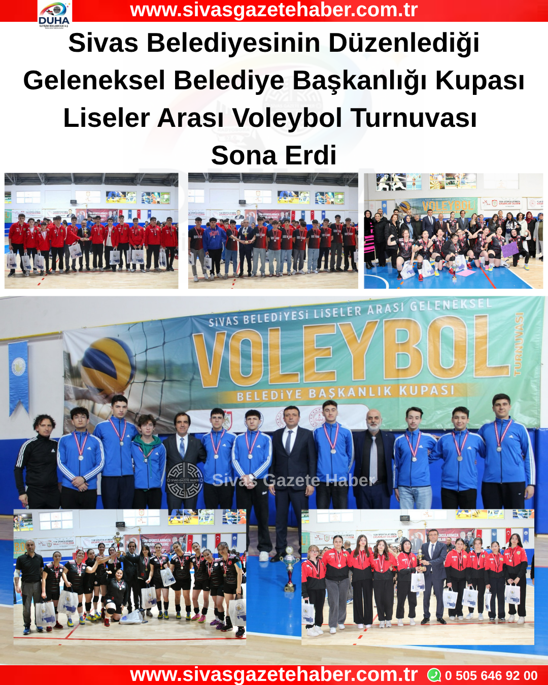 Sivas Belediyesinin Düzenlediği Geleneksel Belediye Başkanlığı Kupası Liseler Arası Voleybol Turnuvası Sona Erdi
