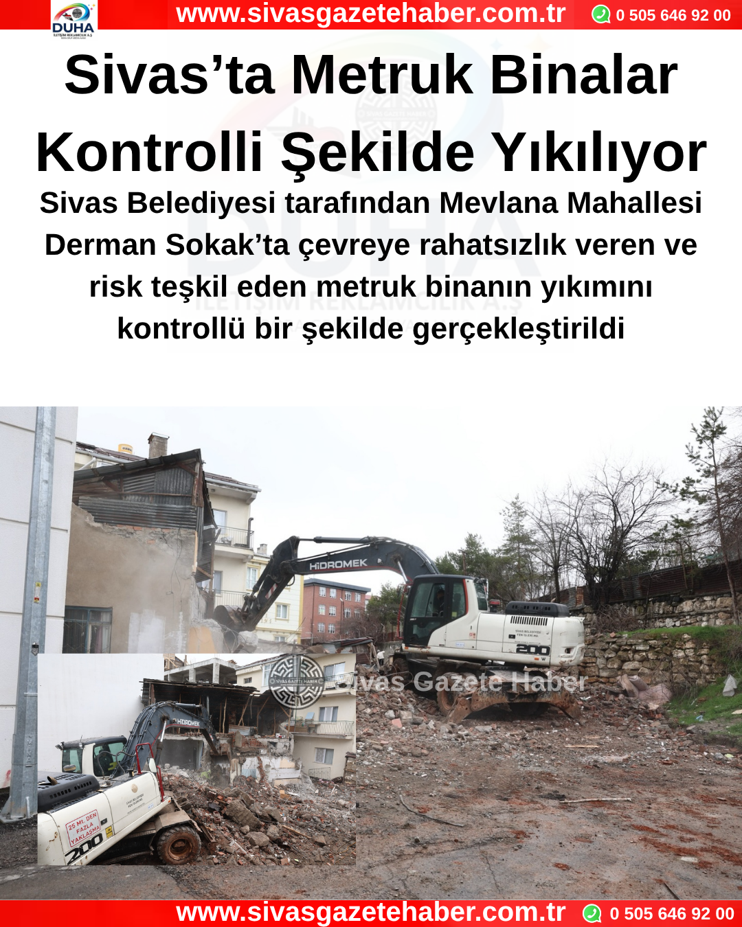 Sivas’ta Metruk Binalar Kontrolli Şekilde Yıkılıyor
