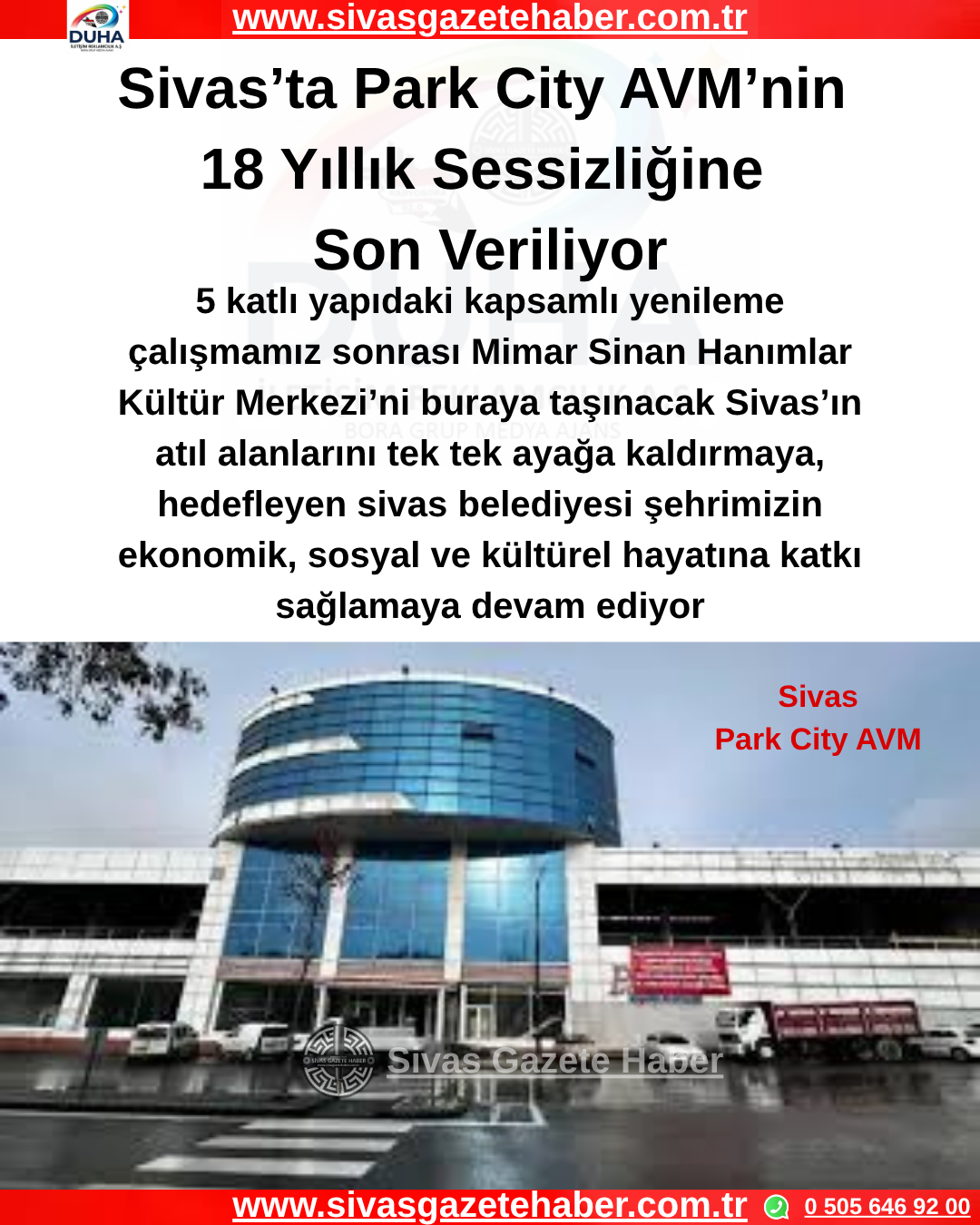 Sivas’ta Park City AVM’nin 18 Yıllık Sessizliğine Son Veriliyor