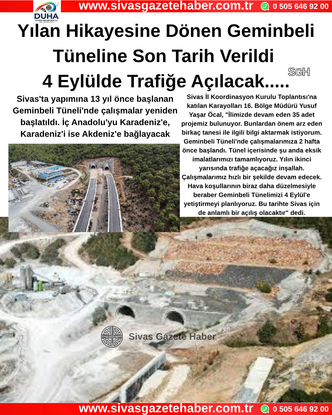 Yılan Hikayesine Dönen Geminbeli Tüneline Son Tarih Verildi 4 Eylülde Trafiğe Açılacak…..