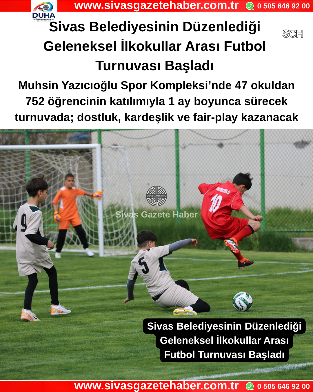Sivas Belediyesinin Düzenlediği Geleneksel İlkokullar Arası Futbol Turnuvası Başladı