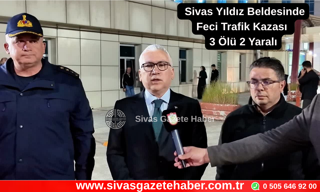 Sivas Yıldız Beldesi Çeltek Köyü Mevkiinde Feci Trafik Kazası 3 Ölü 2 Yaralı