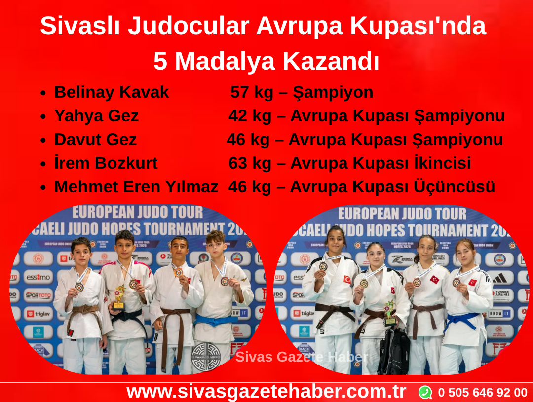 Sivaslı Judocular Avrupa Kupası’nda 5 Madalya Kazandı