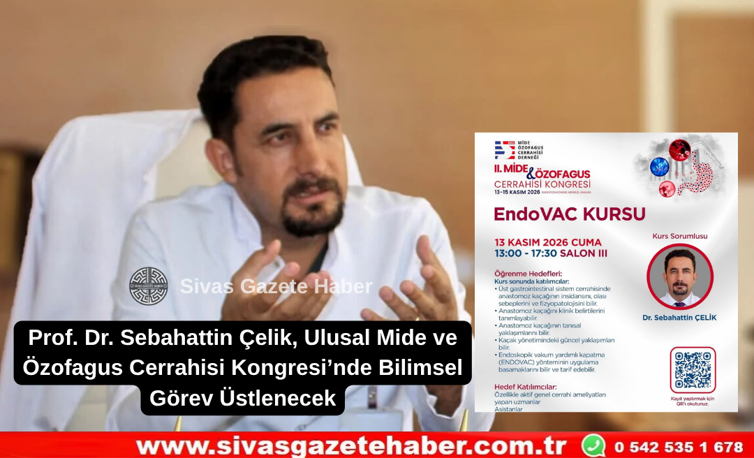Prof. Dr. Sebahattin Çelik, Ulusal Mide ve Özofagus Cerrahisi Kongresi’nde Bilimsel Görev Üstlenecek