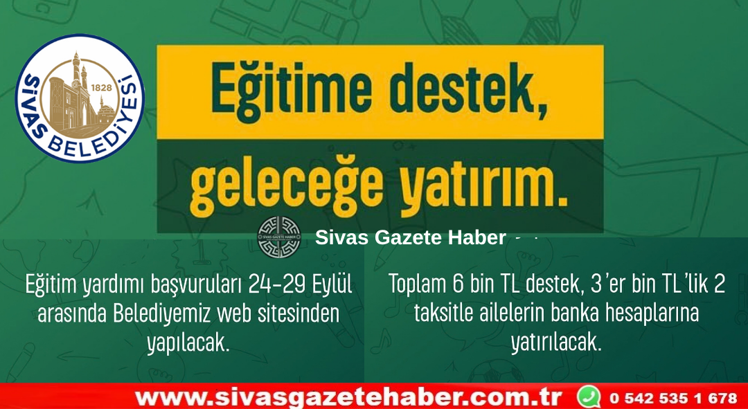 Sivas’ta Dar Gelirli Ailelerin Üniversite Öğrencilerine 7 Bin TL Eğitim Desteği